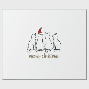 Papel De Presente Gatito Natal Felino Gato Fofo Meowy Presépio Gatos
