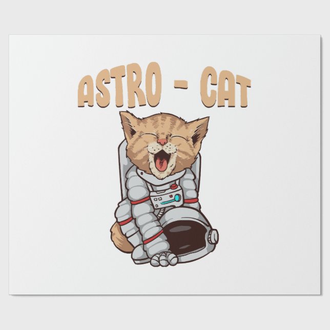 Papel De Presente Gato Astro (Aberto)