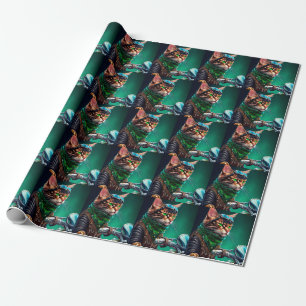Papel De Presente Gato Bengal dirigindo bicicleta no Dia de São Patr