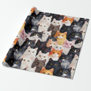 Papel De Presente Gato Bonito Face Sem Costura