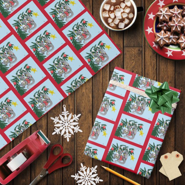 Papel De Presente Gato de Árvore de Natal engraçado (Criador carregado)