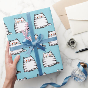 Papel De Presente Gato de Gato de Gato Bonito - gatinho Kawaii para