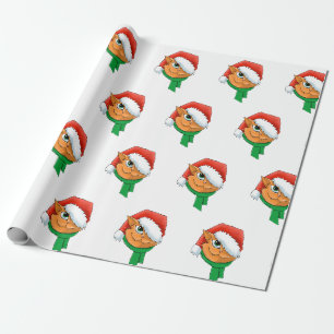 Papel De Presente Gato de Natal