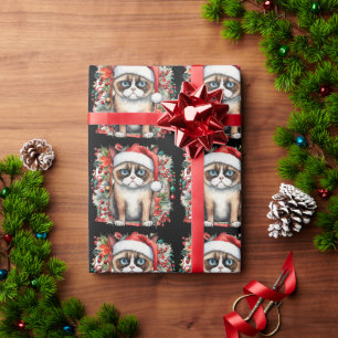 Papel De Presente Gato de Natal Pensado para Amantes de Gato
