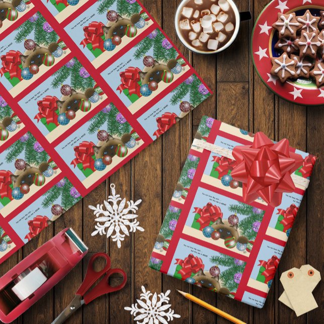 Papel De Presente Gato de Ornamento da Bola de Natal (Criador carregado)