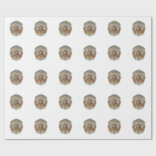 Papel De Presente Gato de Relógio Gato Steampunk Antigo Arte Vetoria