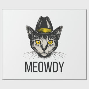 Papel De Presente Gato Divertido Meowdy