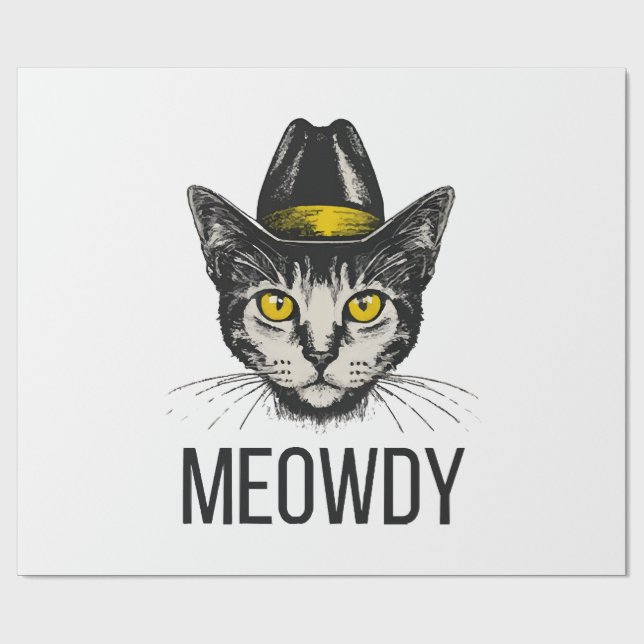 Papel De Presente Gato Divertido Meowdy (Aberto)