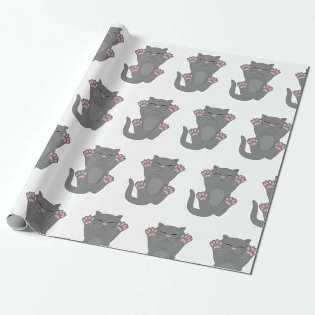 Papel De Presente Gato Dormindo (Desenrolado)