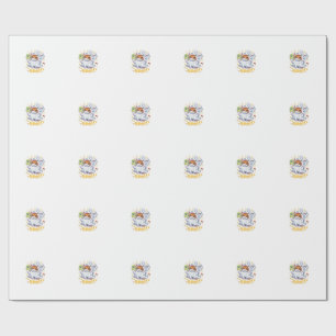 Papel De Presente Gato Fantasma Bonito de Halloween Boo Gato Diverti