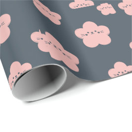 Papel De Presente Gato Flor Rosa | Gato de rosto fofo | amante de ga