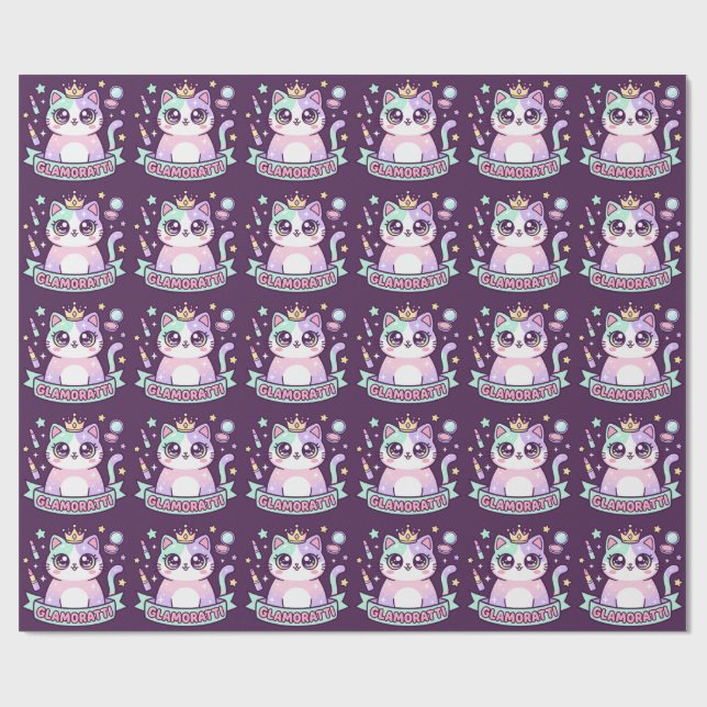 Papel De Presente Gato Glamoratti (Aberto)