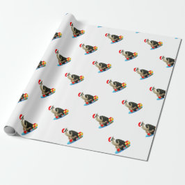 Papel De Presente Gato Merlin do Natal Fofo