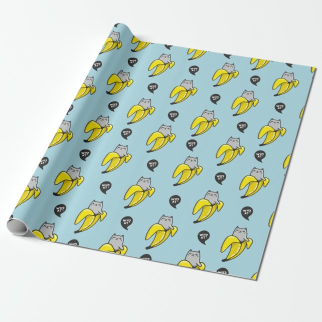 Papel De Presente Gato na banana (Desenrolado)