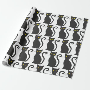 Papel De Presente Gato Negro