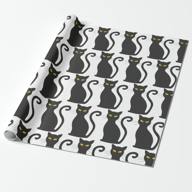 Papel De Presente Gato Negro (Desenrolado)