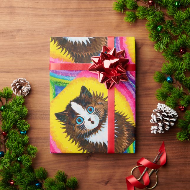 Papel De Presente Gato no Arco-íris, Louis Wain (Presente de Natal)