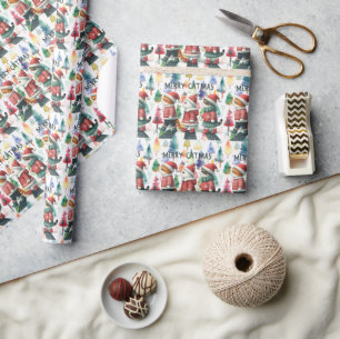 Papel De Presente Gato para o Natal