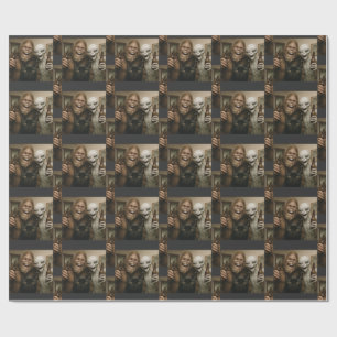 Papel De Presente Gato Pé Grande Alien Selfie BFF Foto Engraçada Com