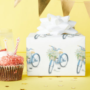 Papel De Presente gato persa branco no cesto da bicicleta