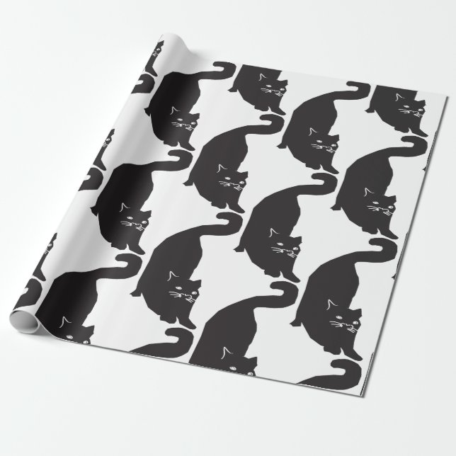 Papel De Presente Gato preto (Desenrolado)