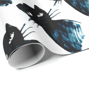 Papel De Presente Gato preto 1