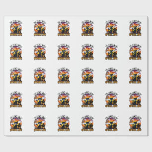 Papel De Presente Gato Preto Amor Especial Halloween Casa Assombrada