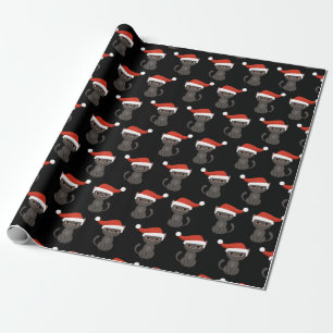 Papel De Presente Gato Preto Bravo Fofo Natal Halloween Engraçado