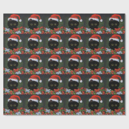 Papel De Presente Gato preto Papai Noel Creationarts engraçado do