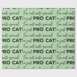 Papel De Presente Gato Pro Engraçado Anti-Social Introvertido