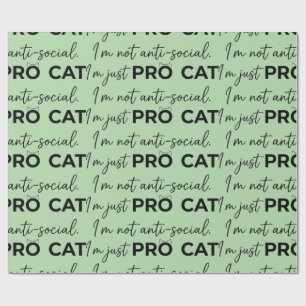 Papel De Presente Gato Pro Engraçado Anti-Social Introvertido