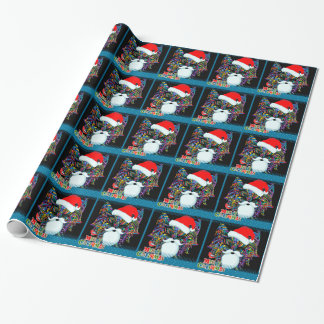 Papel De Presente Gato psicadélico do Natal