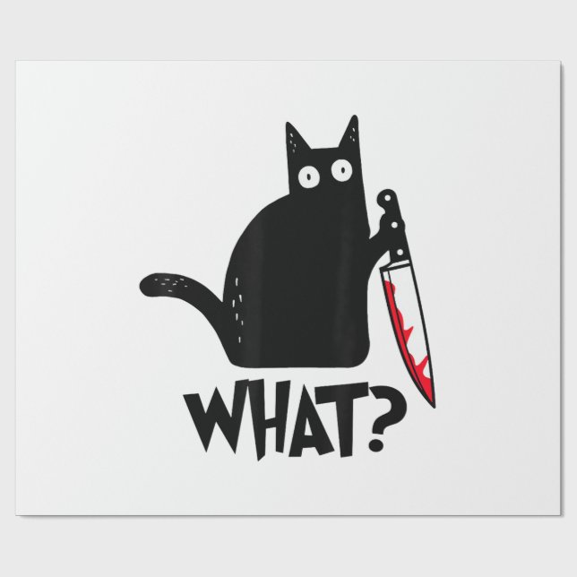 Papel De Presente Gato Que_ Engraçado Gato Preto  (Aberto)