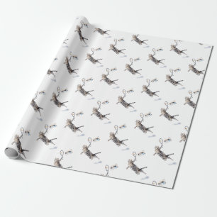 Papel De Presente Gato que joga o tênis