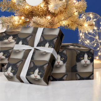 Papel De Presente Gato smoking