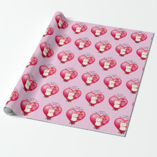 Papel De Presente Gato Sortudo com Amor