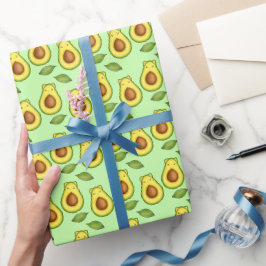 Papel De Presente Gato Verde Avocado