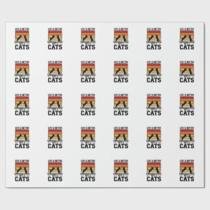 Papel De Presente Gatos Antigos Citação Design Retro pôr do sol Aman