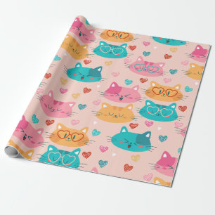 Papel De Presente gatos bonitinhos, copos engraçados