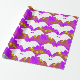 Papel De Presente Gatos Brancos E Arcos Amarelos Rosa