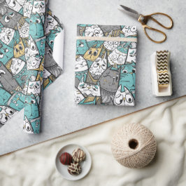 Papel De Presente Gatos Brincadinhos