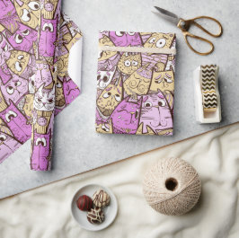 Papel De Presente Gatos Brincadinhos