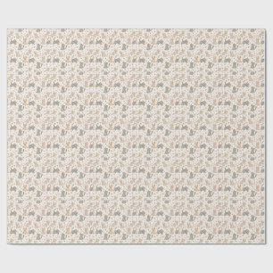 Papel De Presente Gatos brincalhões e marcas de patas - Padrão de ga