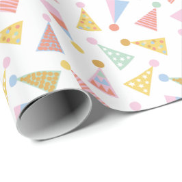 Papel De Presente Gatos Coloridos em Branco