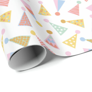 Papel De Presente Gatos Coloridos em Branco