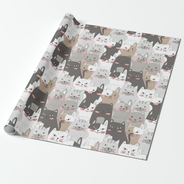 Papel De Presente Gatos Cons (Desenrolado)