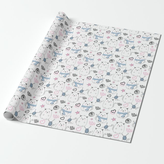 Papel De Presente Gatos Cons (Desenrolado)
