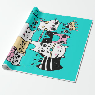 Papel De Presente Gatos De Gatinhos Adoráveis, Presente De Gato, Pr