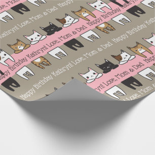 Papel De Presente Gatos de Kitty Personalizados