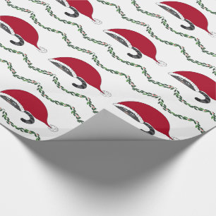 Papel De Presente Gatos de Natal e Grinalda